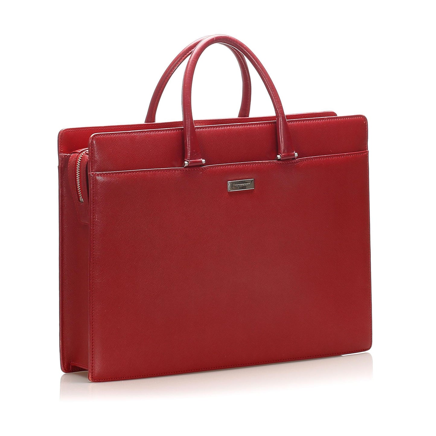 Burberry Business Leather Red Handbag