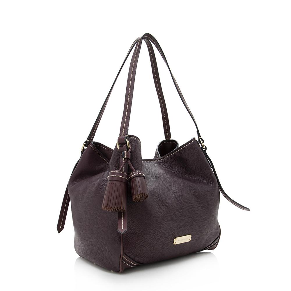 Burberry Canterbury Small Leather Purple Shoulder Bag