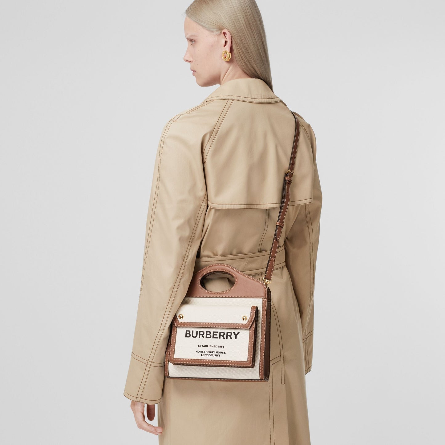 Burberry Mini and Leather Beige Crossbody Bag