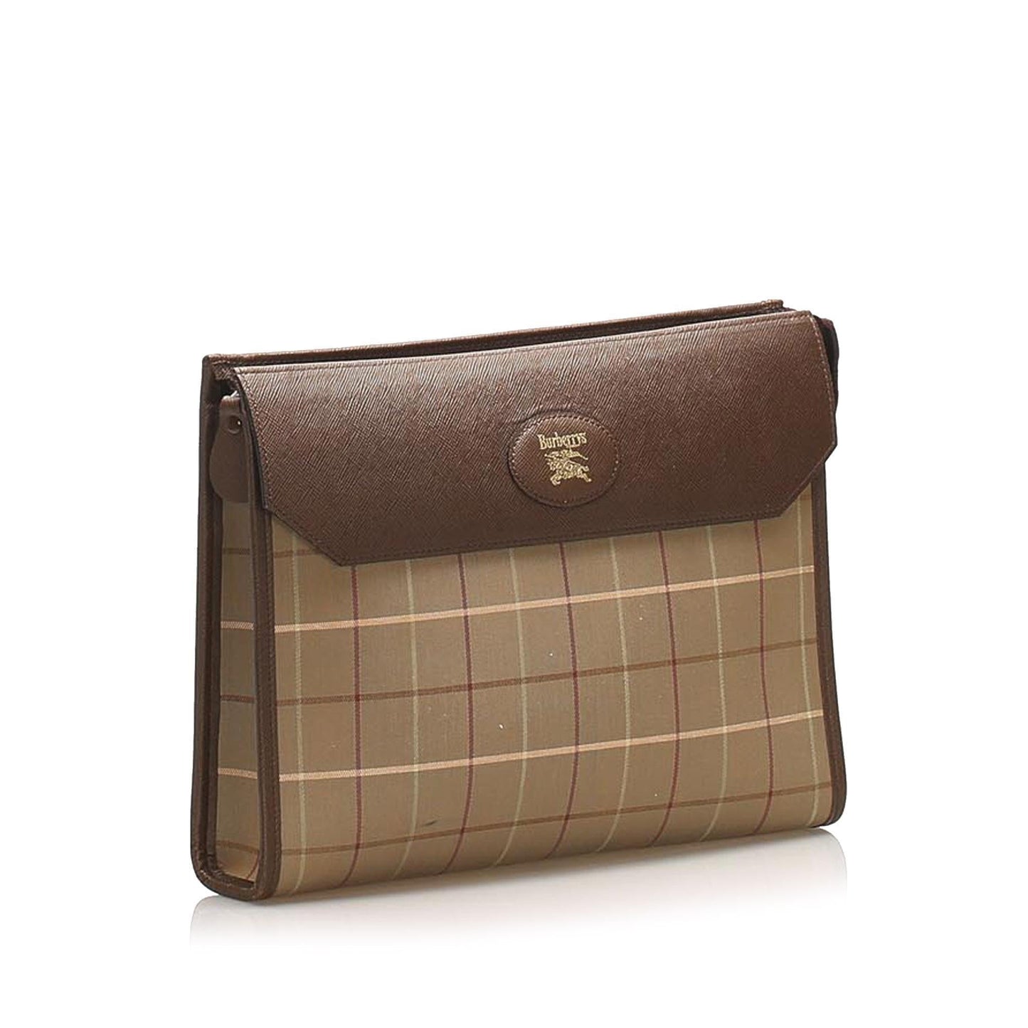 Burberry Canvas Brown Clutch Bag