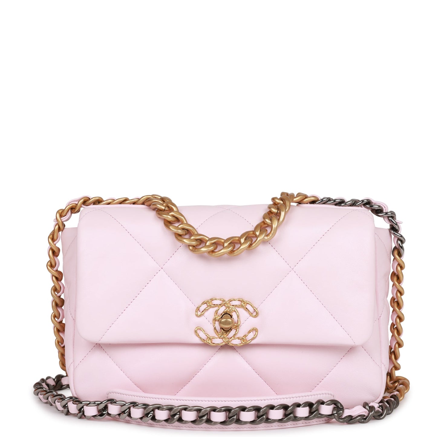 Chanel Medium 19 Flap Bag Light Pink Lambskin Mixed Hardware Rovelle Bags