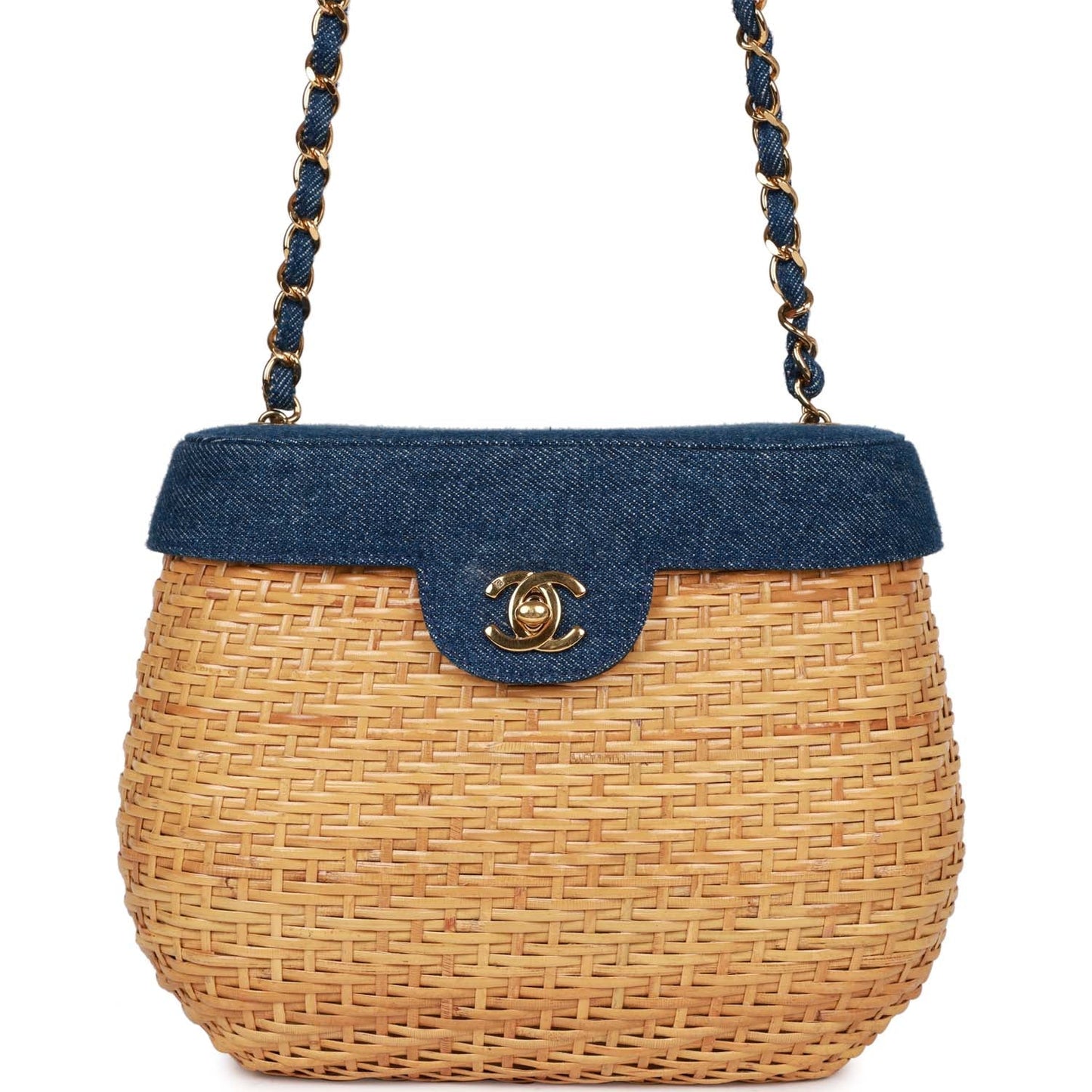 Chanel Luxury Leather Gold Handbag Leather Rovelle Bags