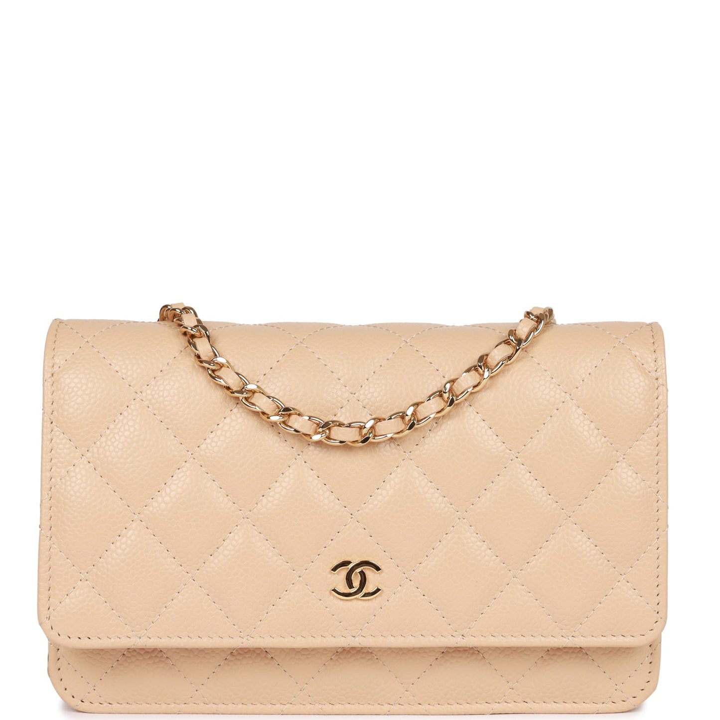 Chanel Wallet On Chain WOC Beige Caviar Gold Hardware Rovelle Bags