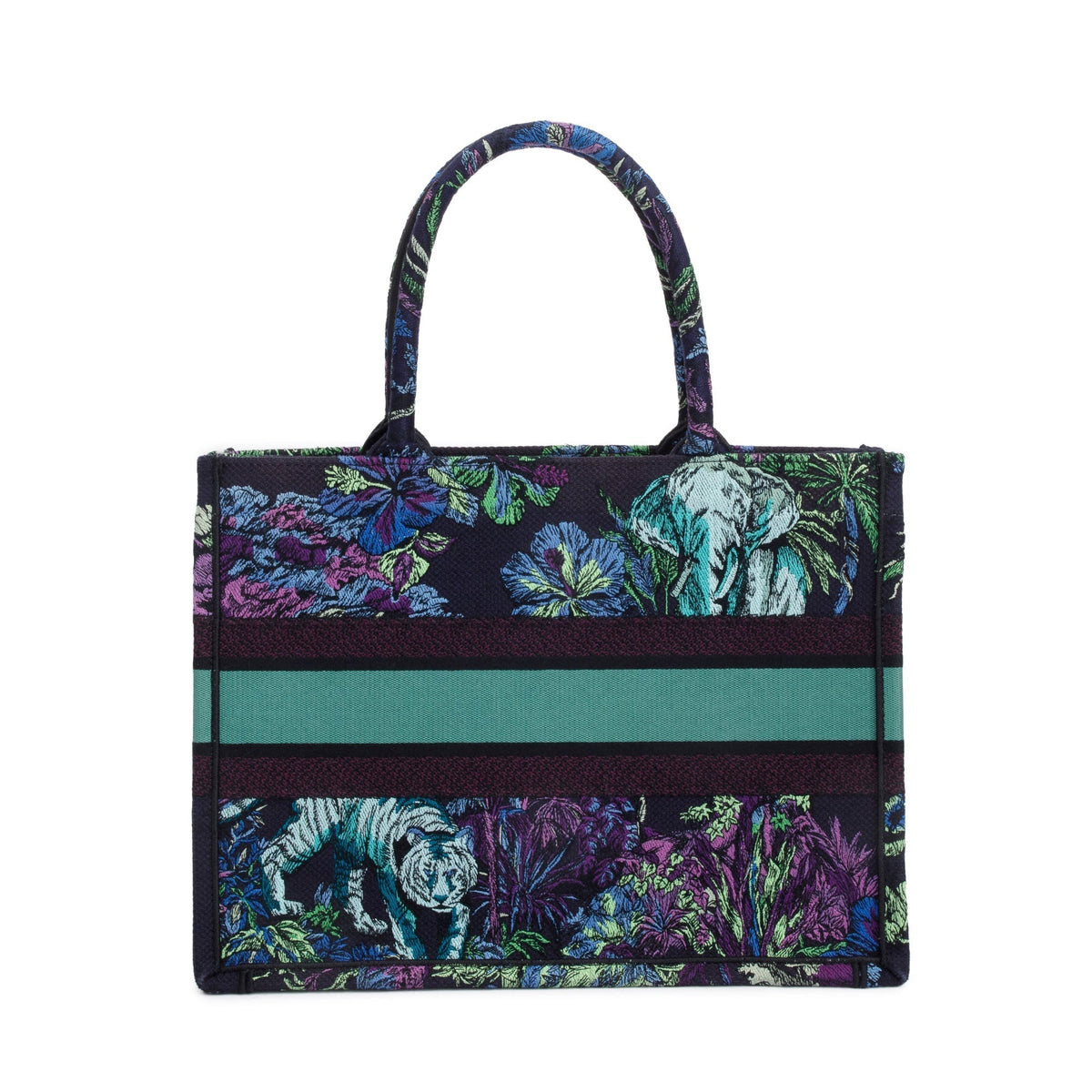 Christian Dior 2023 Medium Multicolor Toile de Jouy Voyage Embroidery Canvas Book Tote Rovelle Bags