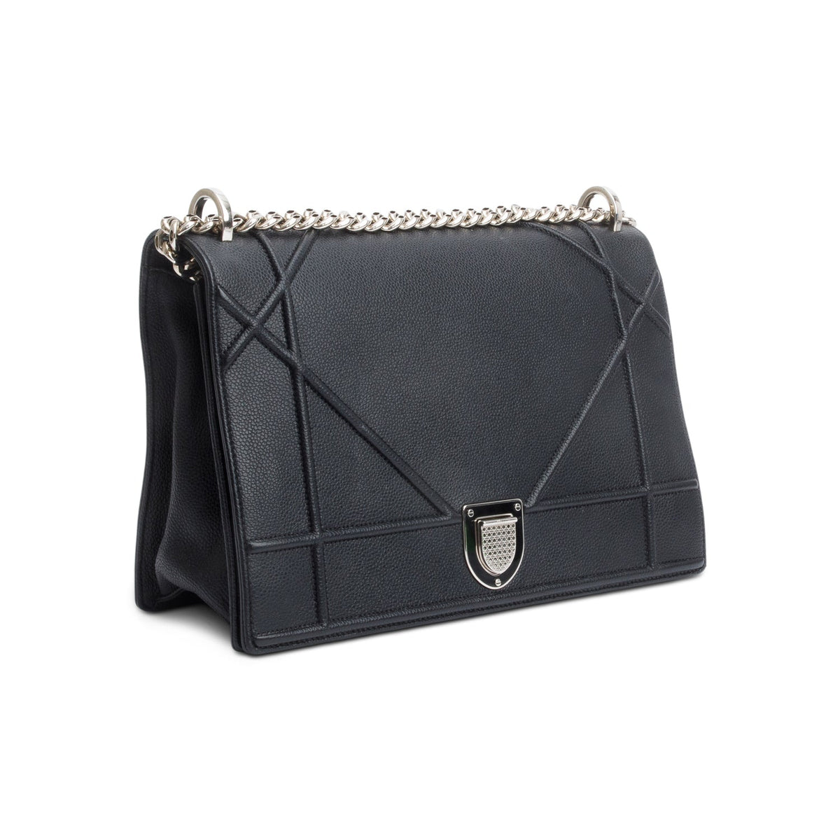 Christian Dior Black Calfskin Leather Medium Diorama Flap Bag Rovelle Bags