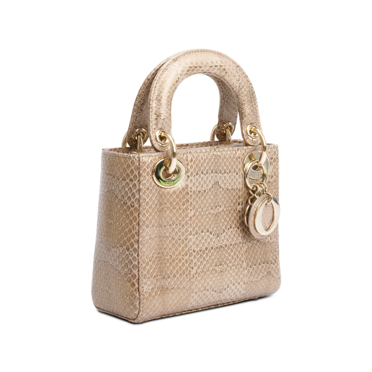 Christian Dior Brown Python Mini Lady Dior Bag Rovelle Bags