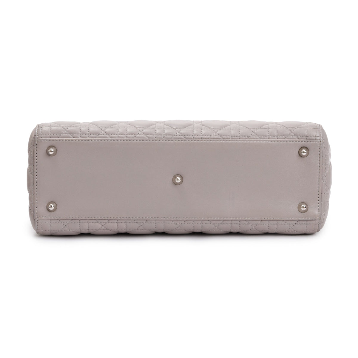 Christian Dior Grey Cannage Lambskin Leather Large Lady Dior Bag Rovelle Bags
