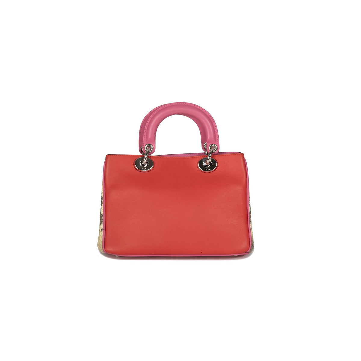 Christian Dior Small Python Trimmed Diorissimo Tote Rovelle Bags