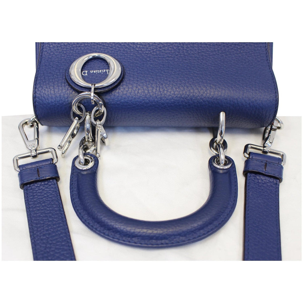 CHRISTIAN DIOR Be Dior Small Bullcalf Flap Shoulder Bag Blue Rovelle Bags