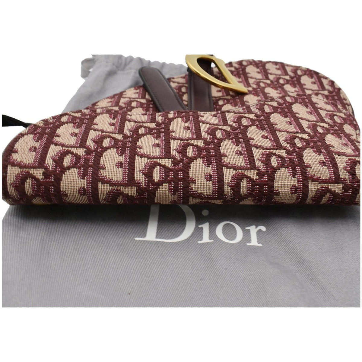 CHRISTIAN DIOR Saddle Oblique Jacquard Belt Bag Burgundy Rovelle Bags