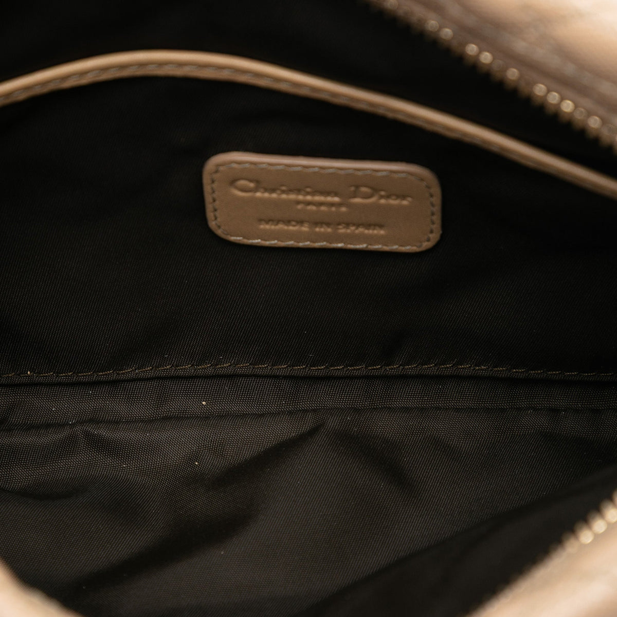 Beige Dior Coated Canvas Cannage Lady Dior Panarea Clutch Rovelle Bags