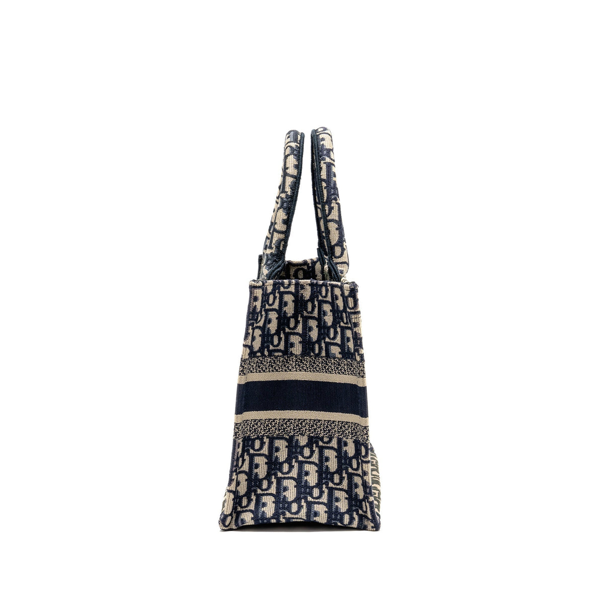 Dior Small Book Tote Blue/Ecru Dior Oblique Embroidry Rovelle Bags