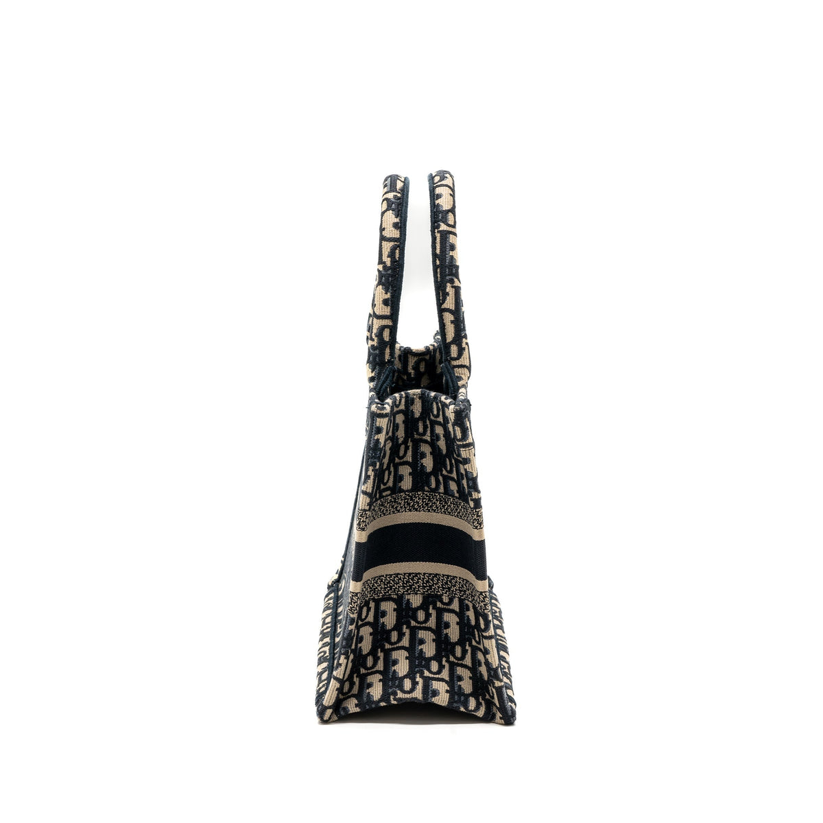 Dior small book tote blue oblique jacquard embroidery Rovelle Bags