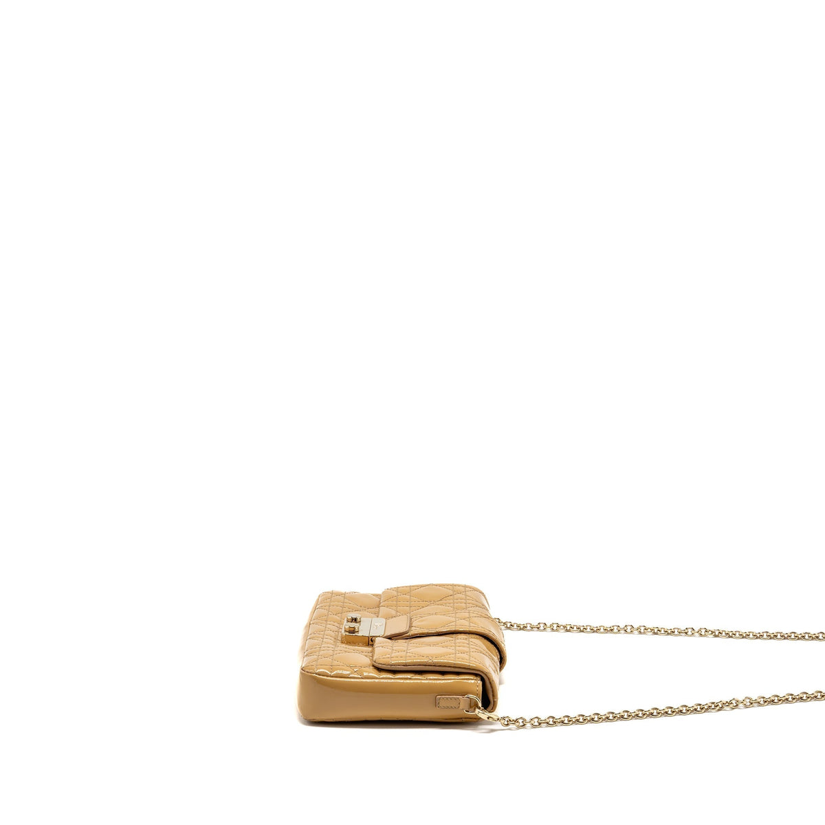 Dior Miss Dior Wallet On Chain Cannage Patent Beige Rovelle Bags