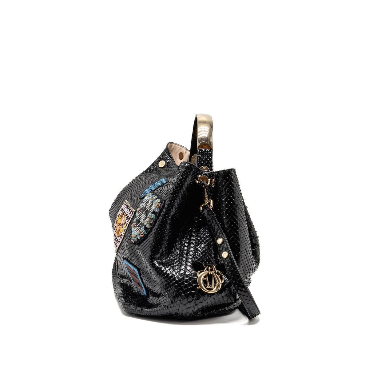 Dior Diorific tote Purse Python leather black Rovelle Bags
