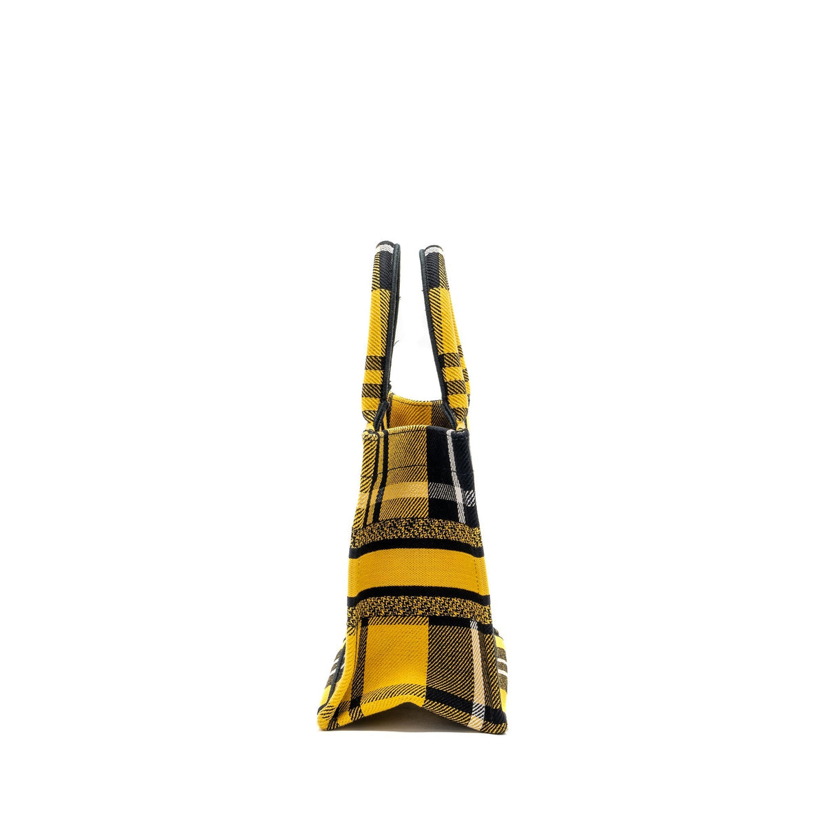 Dior small book tote canvas yellow / black Rovelle Bags