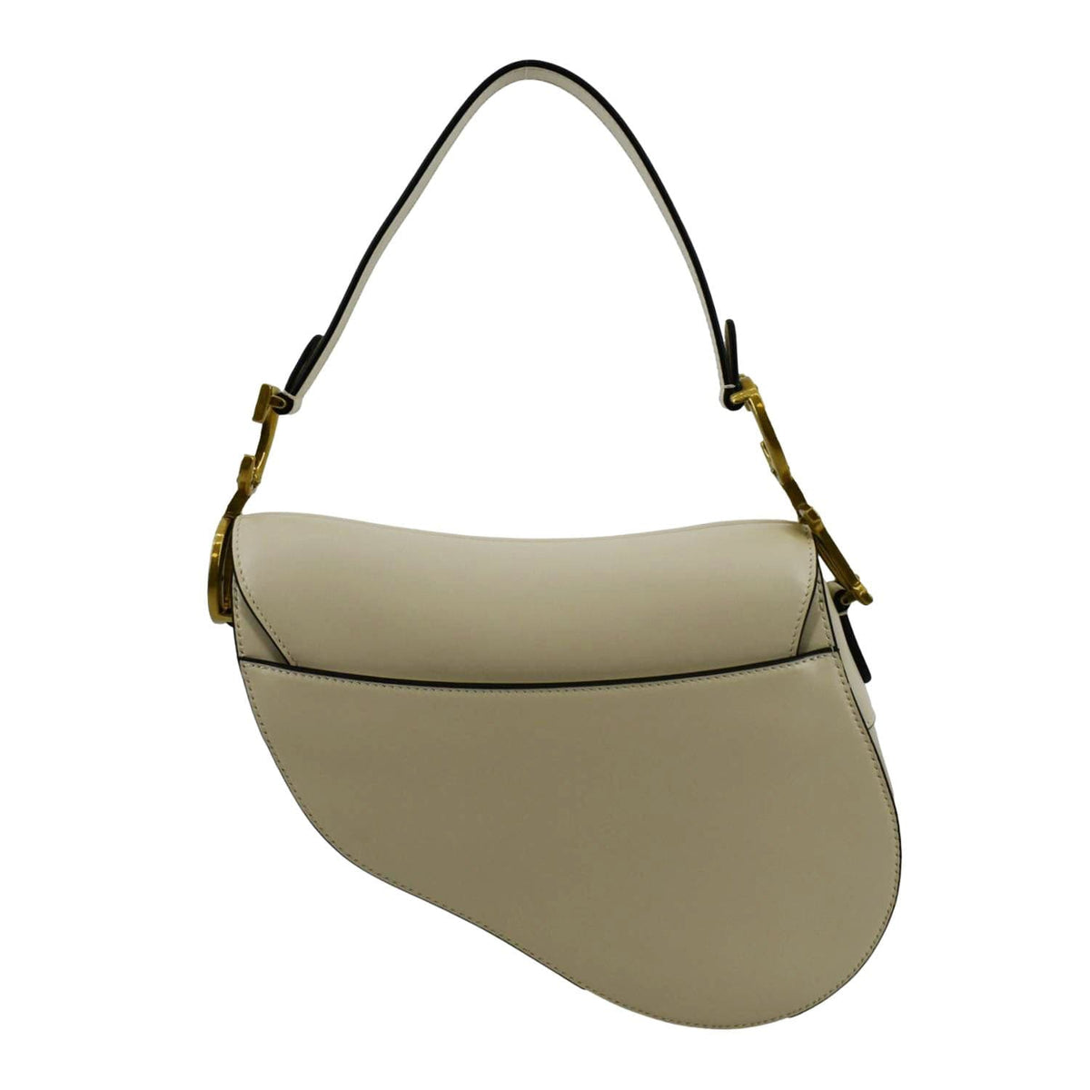 CHRISTIAN DIOR Saddle Smooth Calfskin Leather Satchel Shoulder Bag Dusty Ivory Rovelle Bags