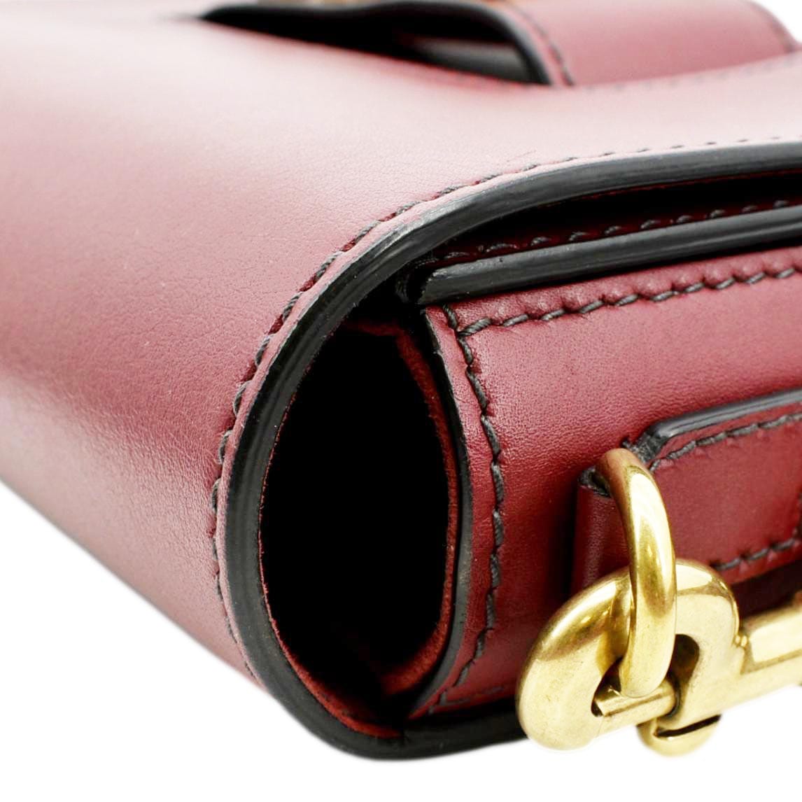 CHRISTIAN DIOR Dio(r)evolution Flap Calfskin Shoulder Bag Dark Red Rovelle Bags