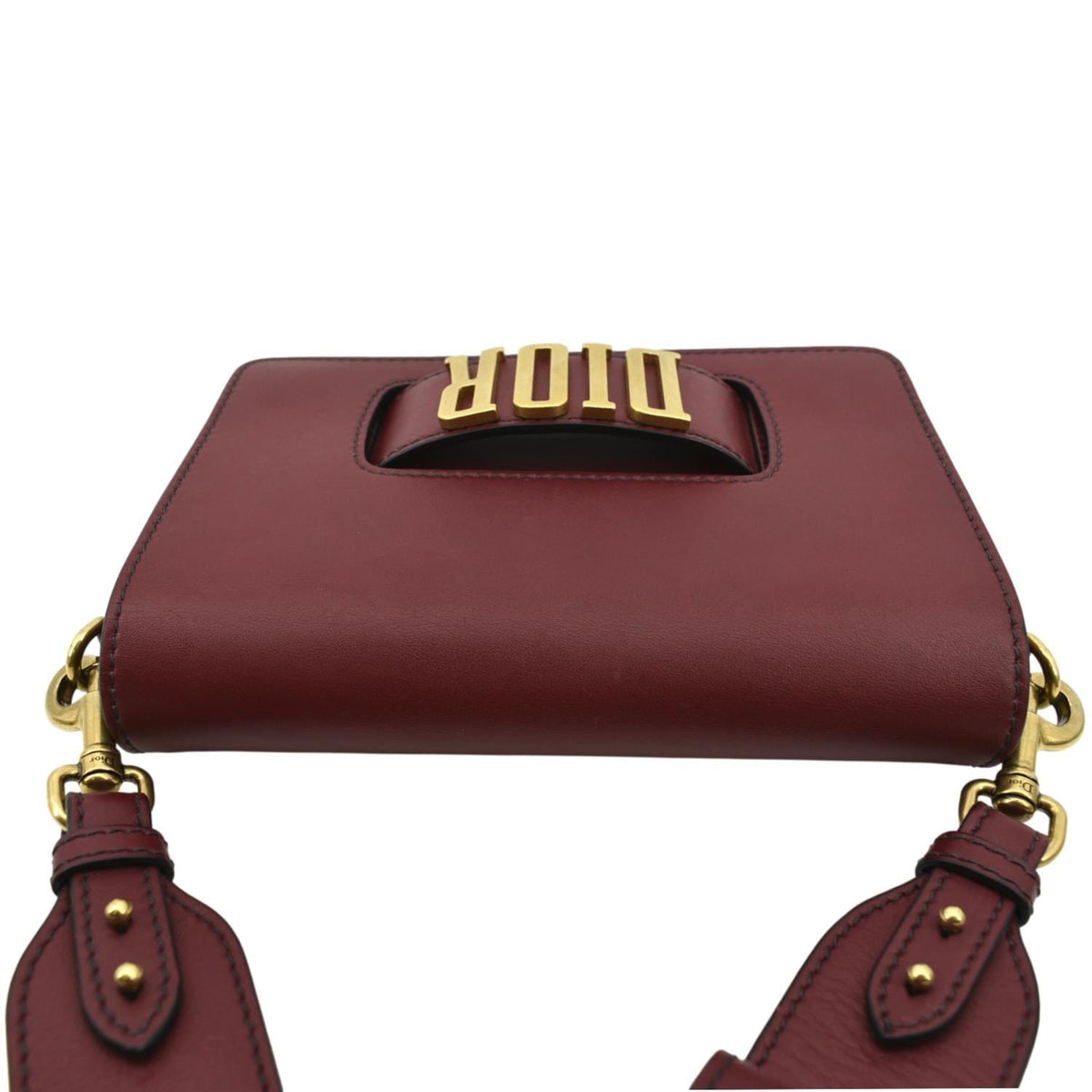 CHRISTIAN DIOR Dio(r)evolution Flap Calfskin Shoulder Bag Dark Red Rovelle Bags