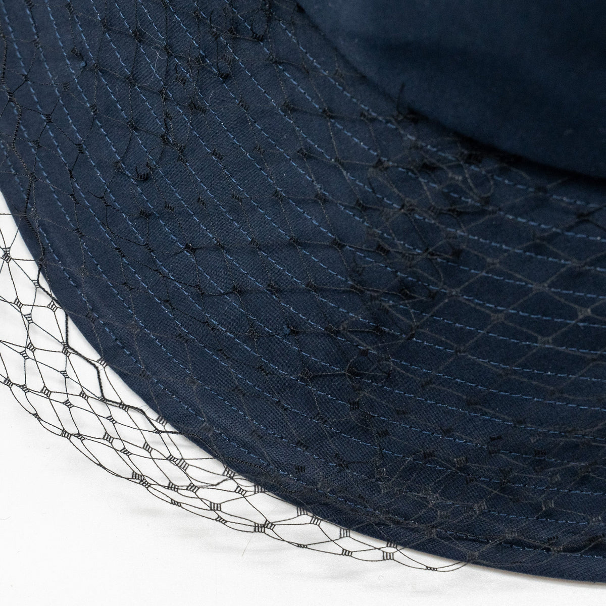 Dior Size 57 Teddy-D Brim Bucket Hat with Veil Blue Rovelle Bags