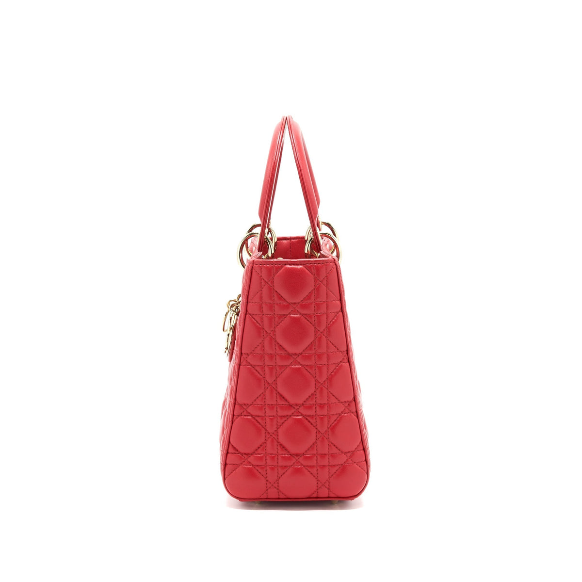 Dior Medium Lady Dior Tote Purse Red Rovelle Bags