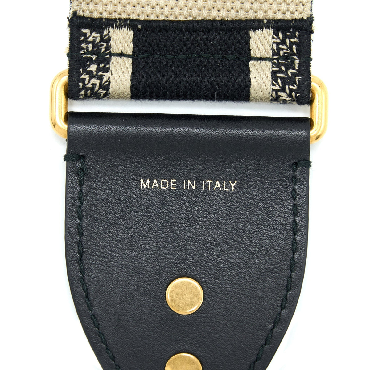 Dior Canvas Embroidered Shoulder Strap Black/White Rovelle Bags