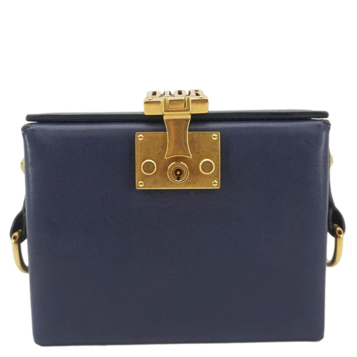 CHRISTIAN DIOR Dior Addict Lockbox Lambskin Leather Crossbody Bag Blue Rovelle Bags