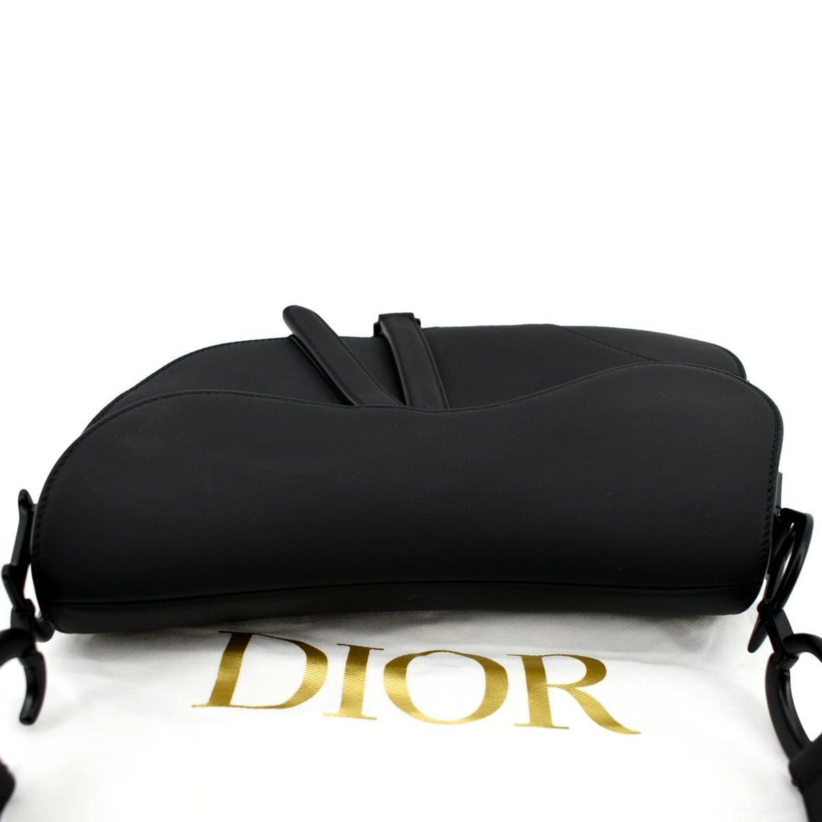 CHRISTIAN DIOR Saddle Leather Satchel Bag Black Rovelle Bags