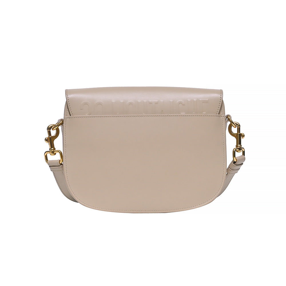 Beige Box Calfskin Leather Medium Dior Bobby Bag Rented Out Rovelle Bags