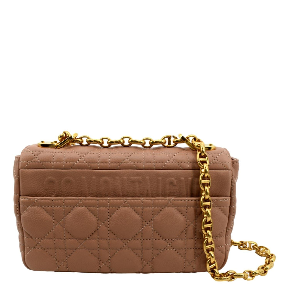 CHRISTIAN DIOR Caro Cannage Calf Leather Shoulder Bag Rose Des Rovelle Bags