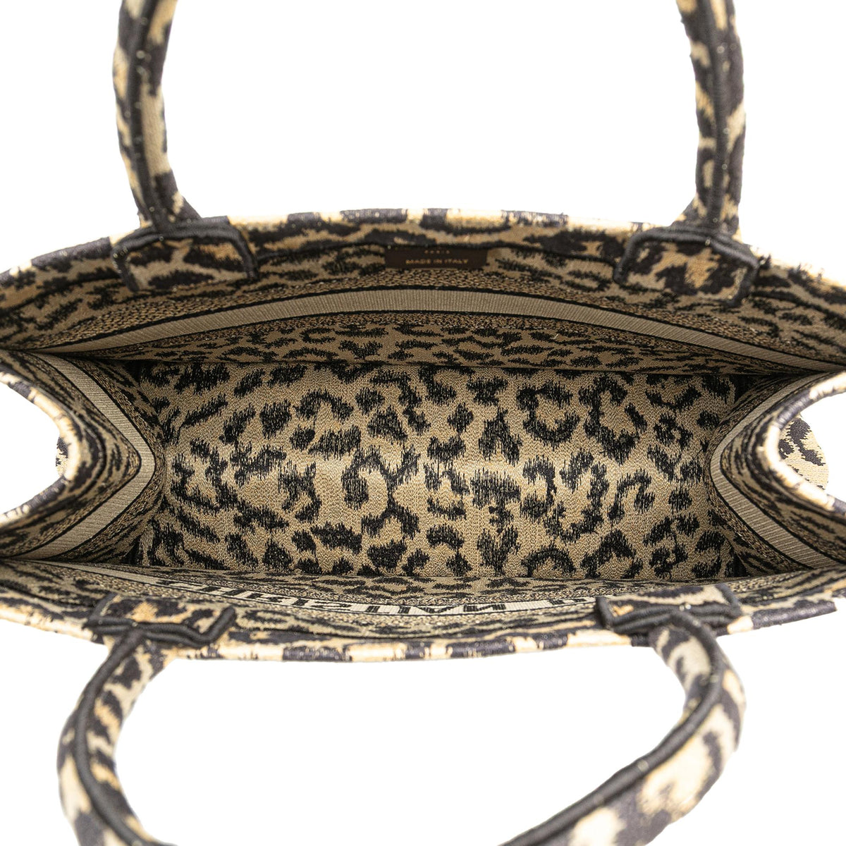 Dior Mizza Medium Embroidered Canvas Leopard Book Tote Rovelle Bags
