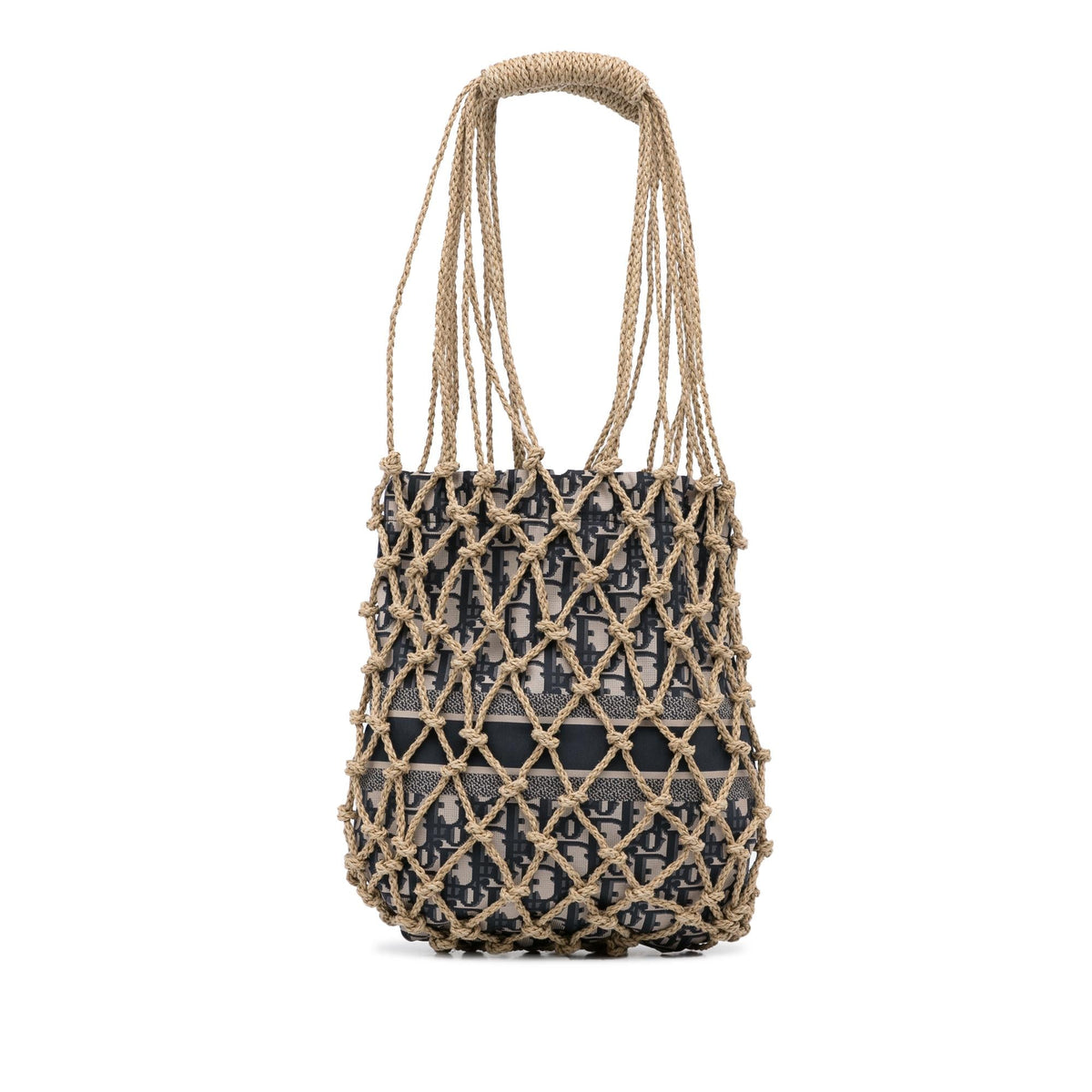 Dior Woven Rope and Oblique Technical Fabric Net Bag (SHG-IPF81H) Rovelle Bags