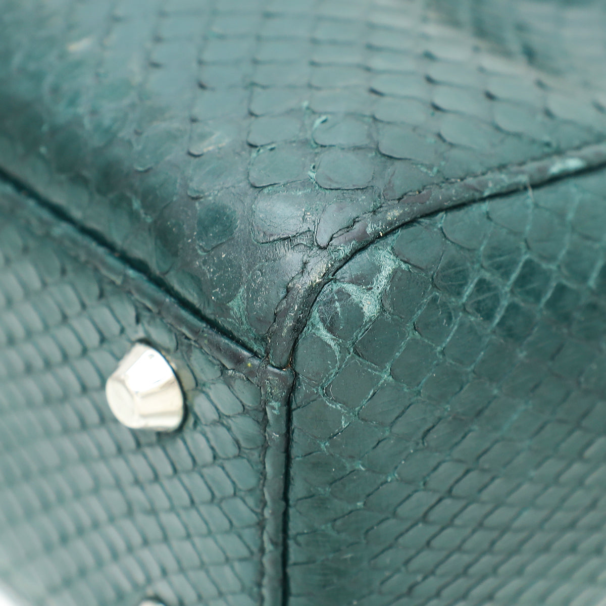 Christian Dior Dark Green Python Chain Mini Lady Dior Bag Rovelle Bags