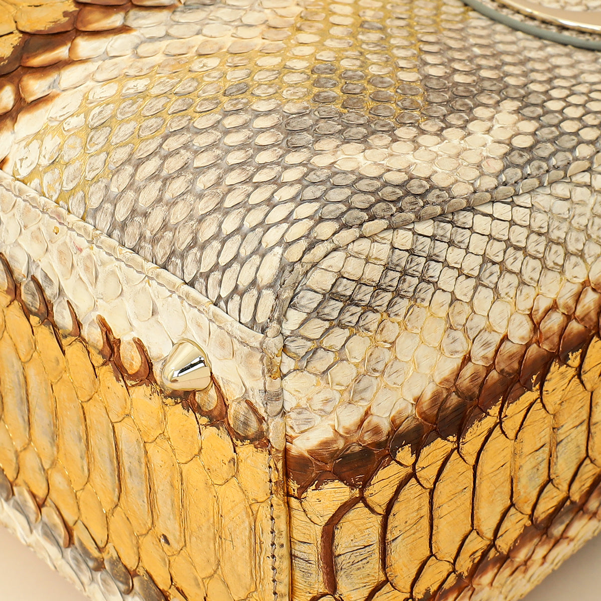 Christian Dior Bicolor Metallic Python Lady Dior Medium Bag Rovelle Bags