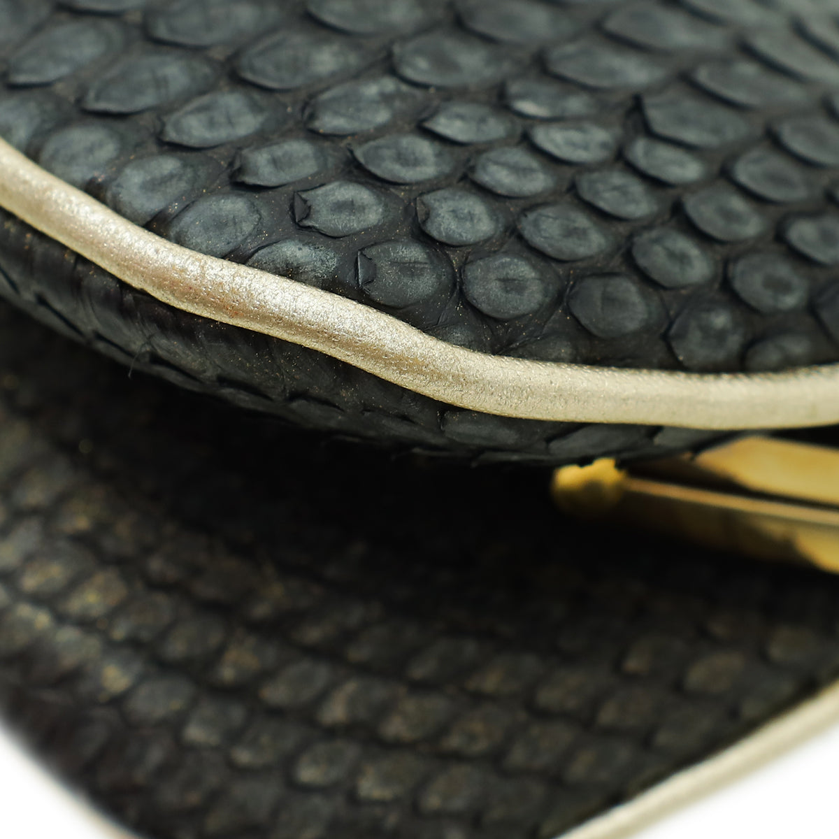 Christian Dior Black Python Saddle Mini Pouch Rovelle Bags