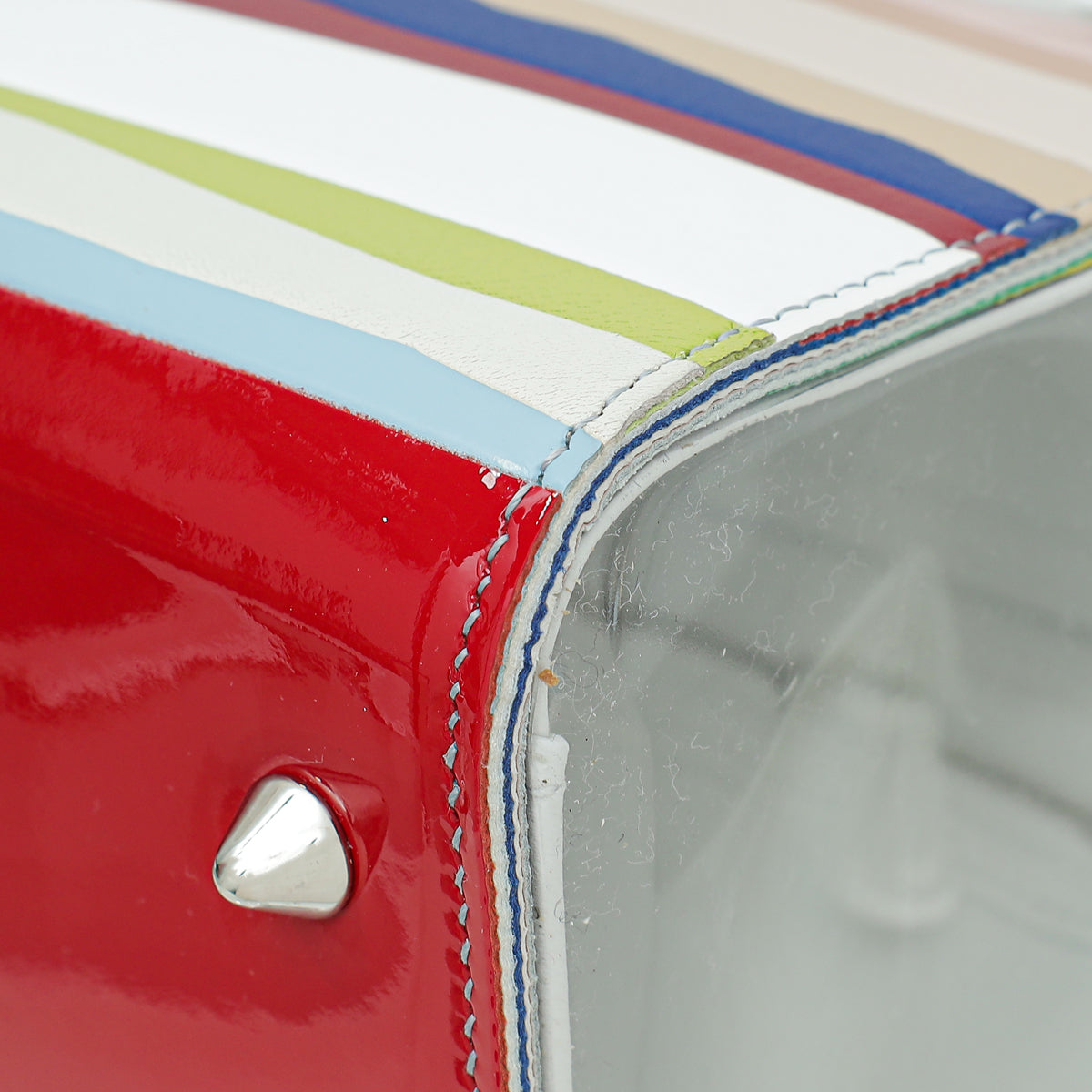 Christian Dior White Multicolor Lady Dior Art Technical Fabric Acrylic Pvc Medium Bag Rovelle Bags