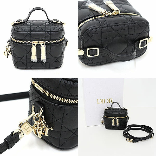 Dior Shoulder Bag S09350NMJ lambskin black LADY DIOR Micro Vanity Rovelle Bags