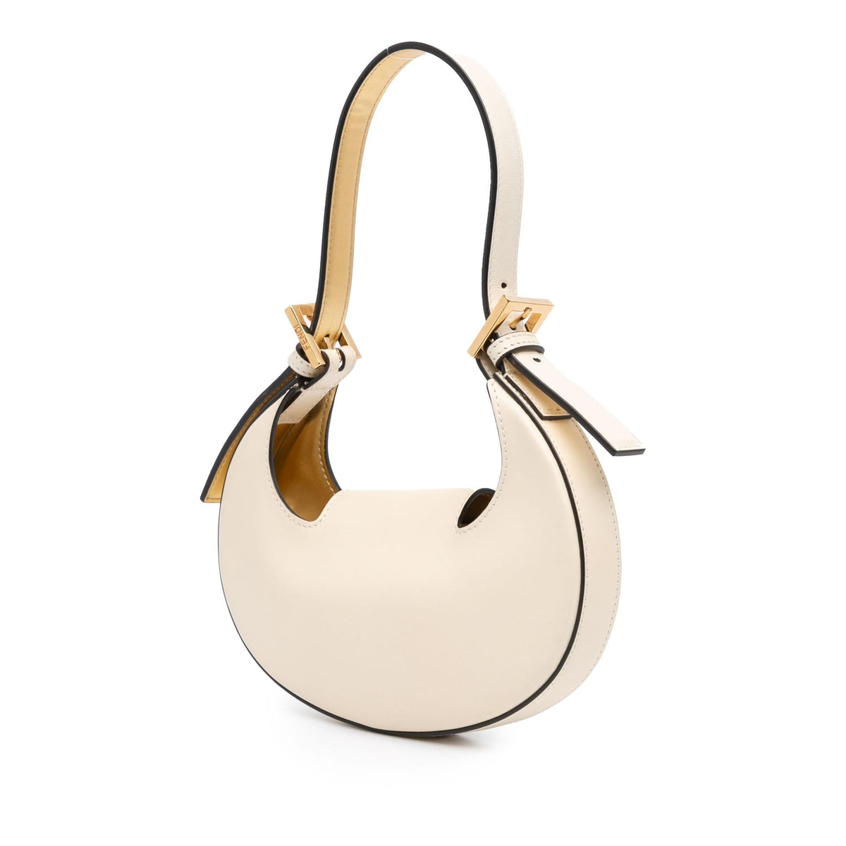 Fendi Zucca Embossed Leather Chain Midi Baguette Rovelle Bags