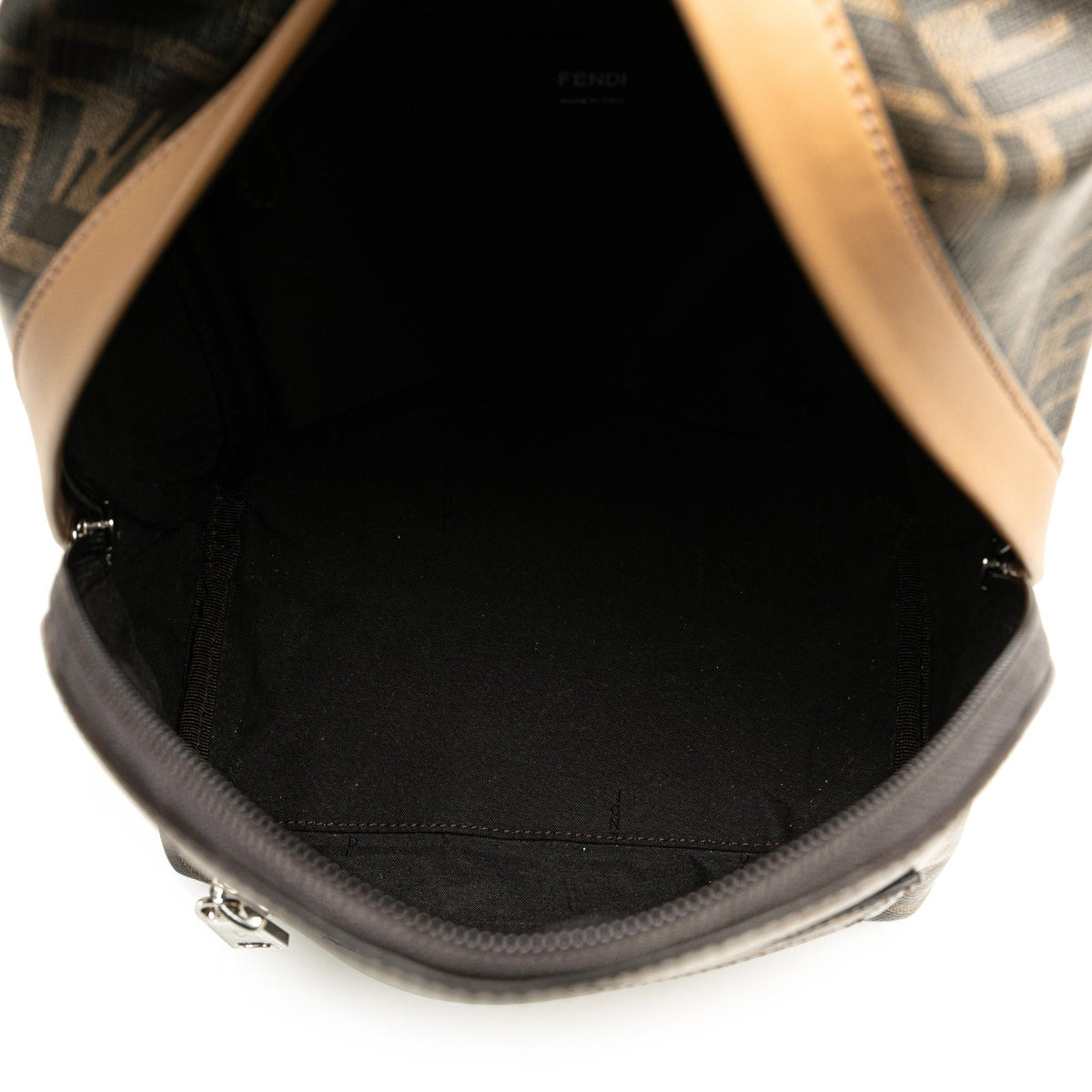 Fendi Small Zucca Coated Canvas Chiodo Diagonal Backpack Rovelle Bags