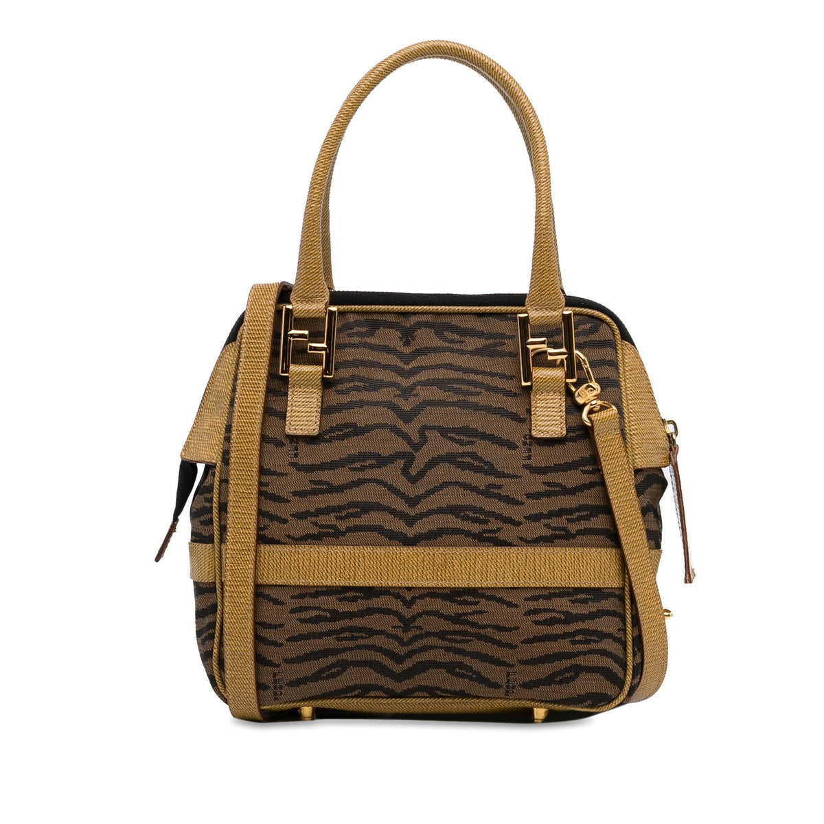 Fendi Zebra Print Canvas Satchel (SHG-osFG5D) Rovelle Bags