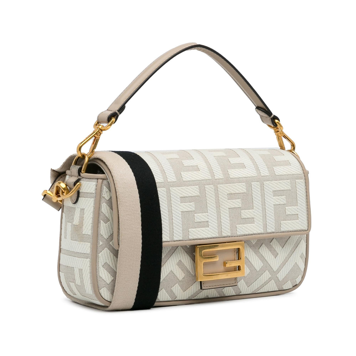 Fendi Zucca Embroidered Baguette Satchel (SHG-8kCI03) Rovelle Bags
