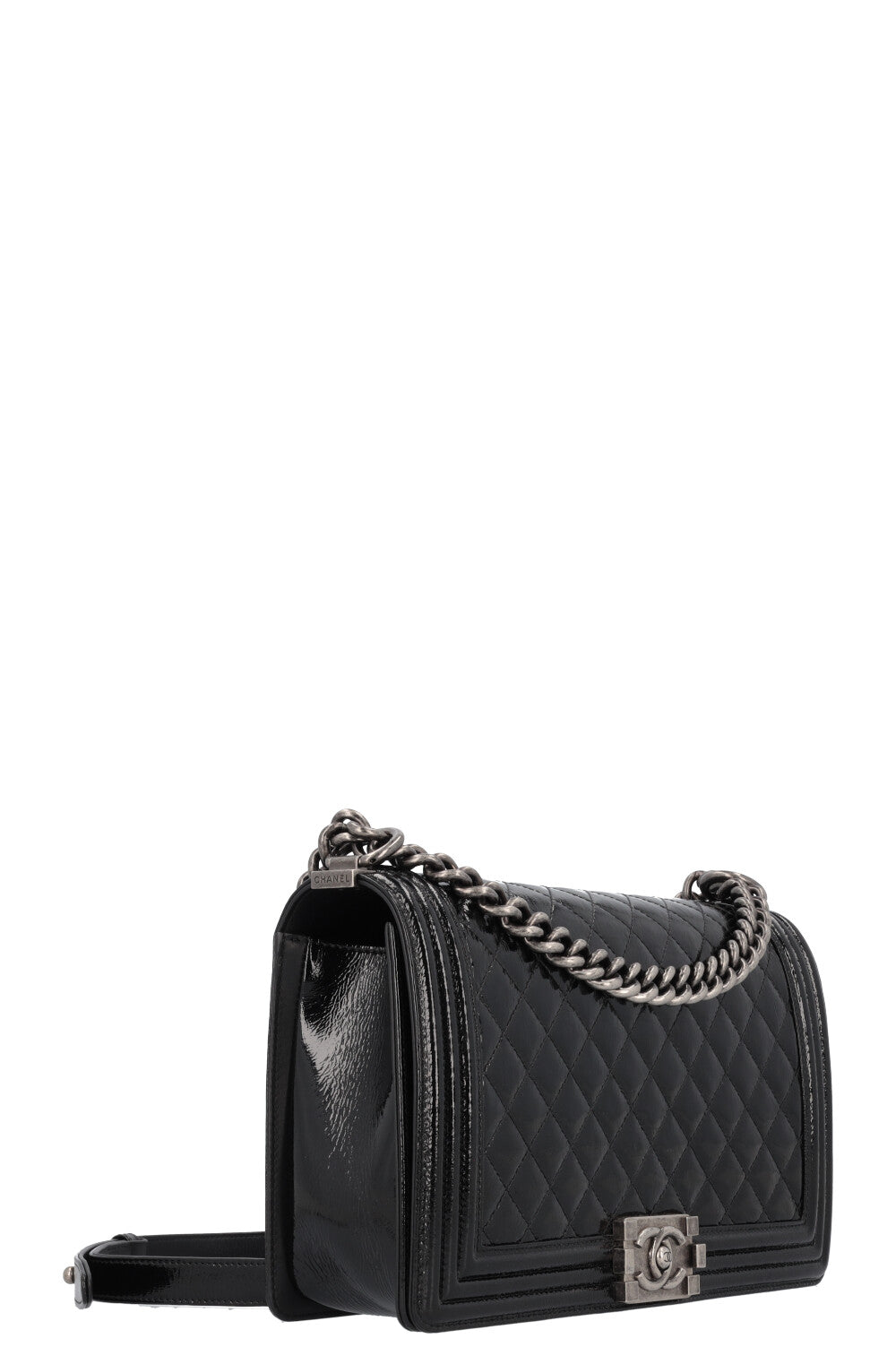 Chanel Boy Bag Large Patent Black Rovelle Bags