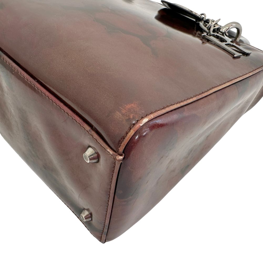 Christian Dior Handbag MA-0958 Patent leather Brown Lady Dior Women Rovelle Bags