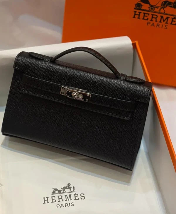 Hermes Kelly Bag 19 Epsom Leather Light Gray