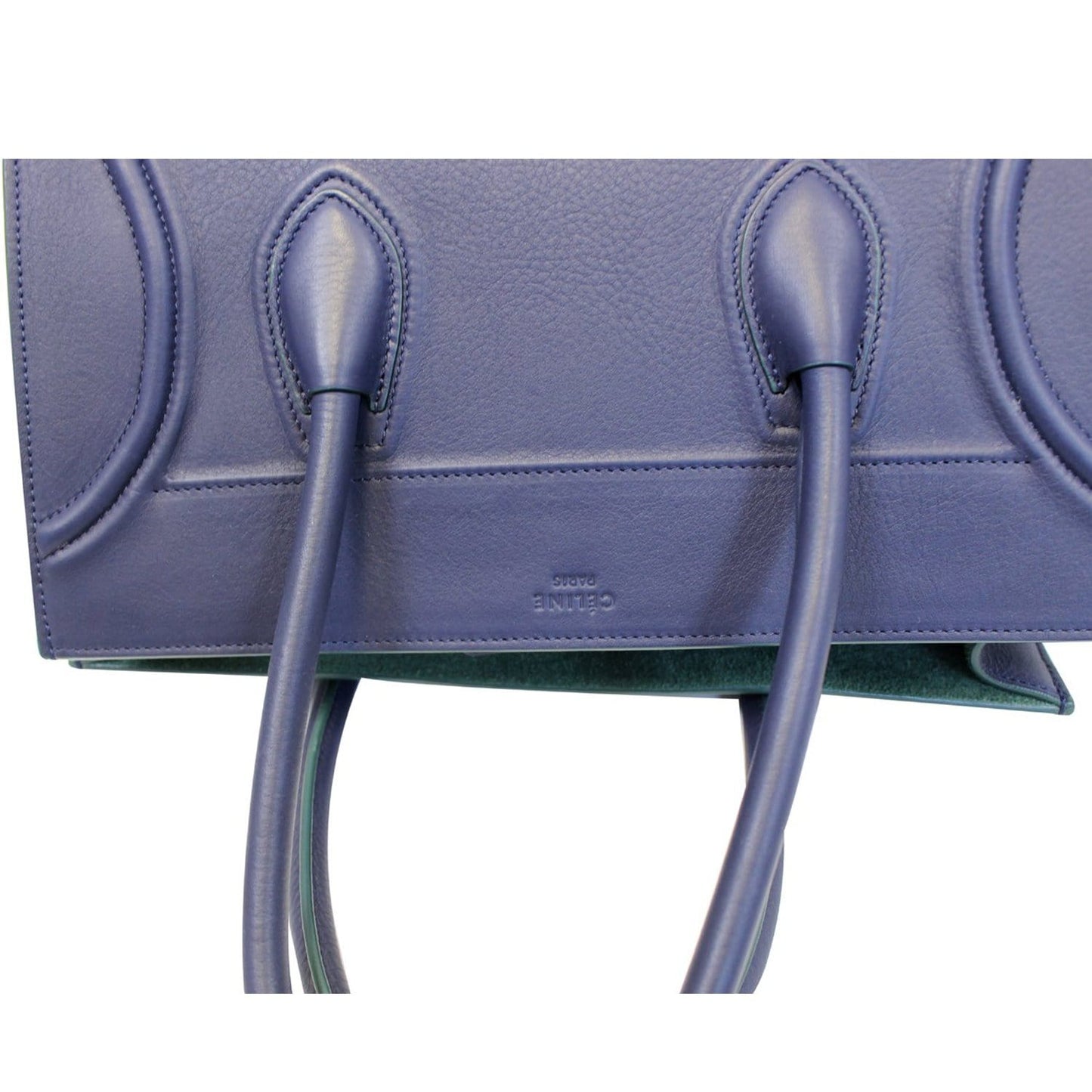 CELINE Medium Phantom Luggage Navy Blue Leather Tote Bag