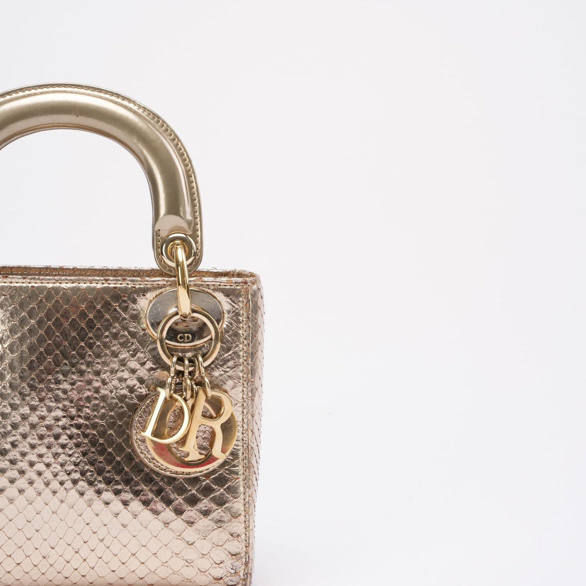 Dior Mini Lady Dior Bag Gold In Python Leather 2014 Rovelle Bags