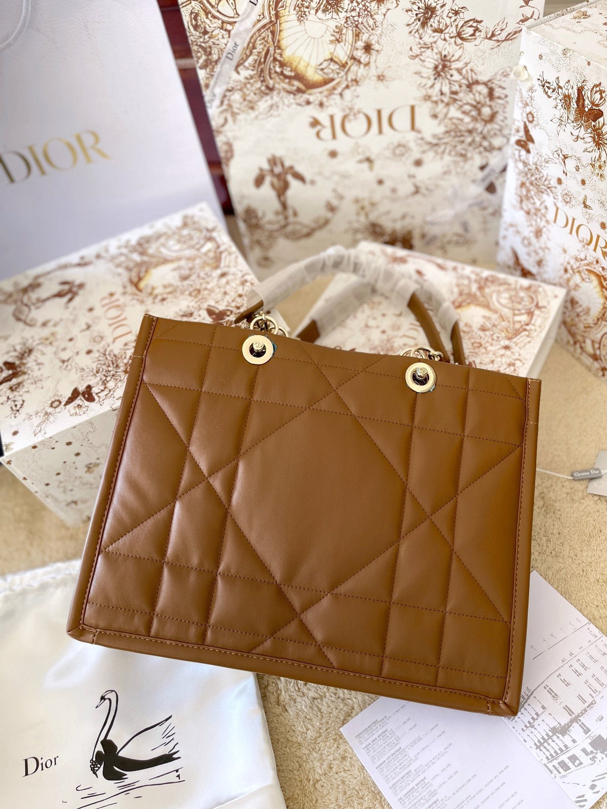 Dior Chain Leather Tote Bag Rovelle Bags