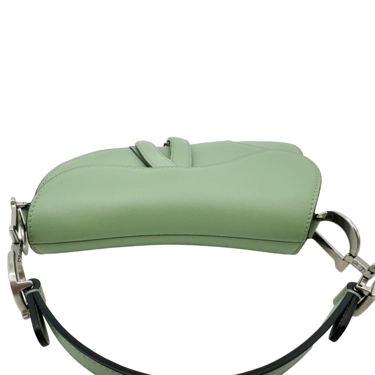 CHRISTIAN DIOR Saddle Leather Satchel Bag Green Rovelle Bags
