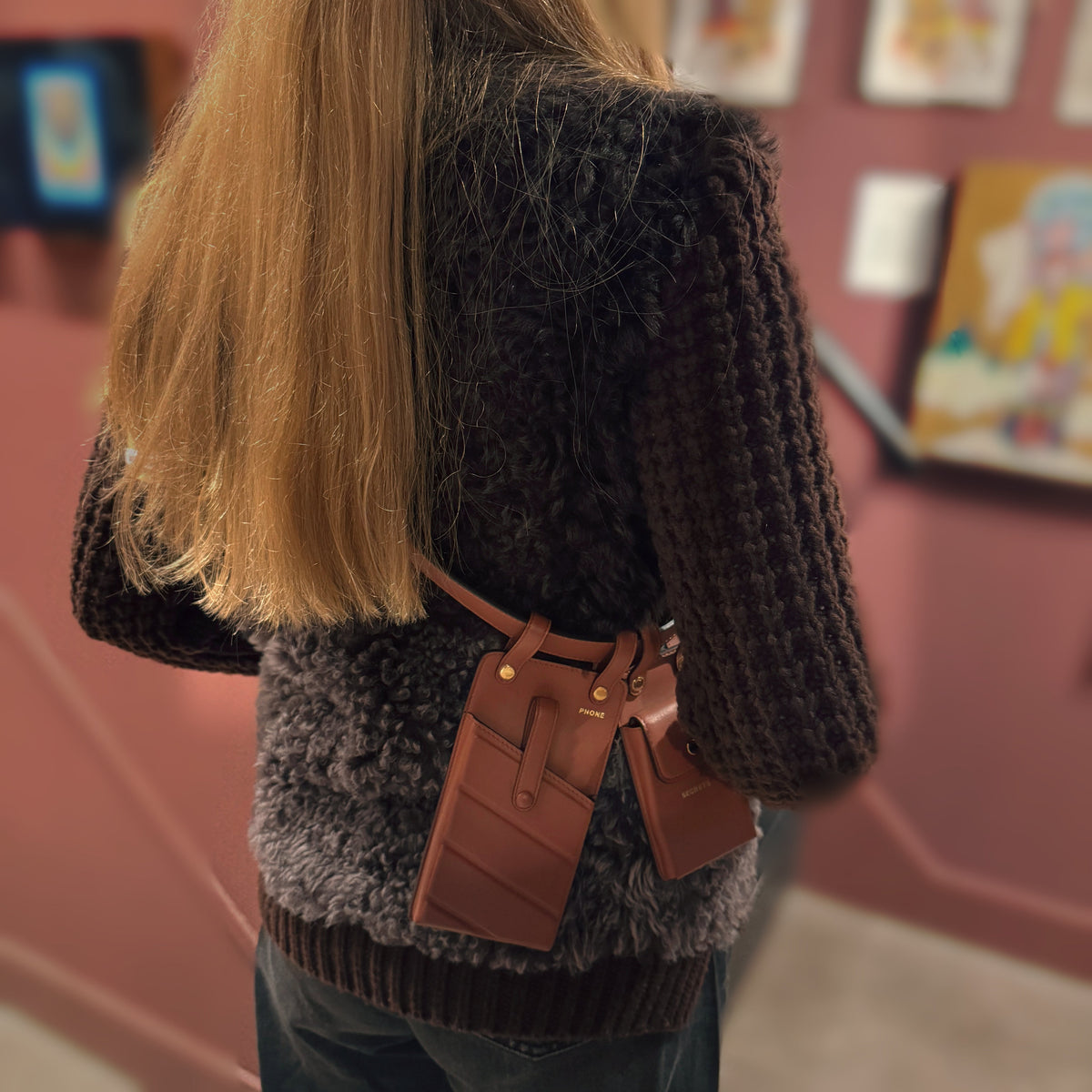 Fendi Lamb Leather/ Cashmere Sweater Jacket Rovelle Bags