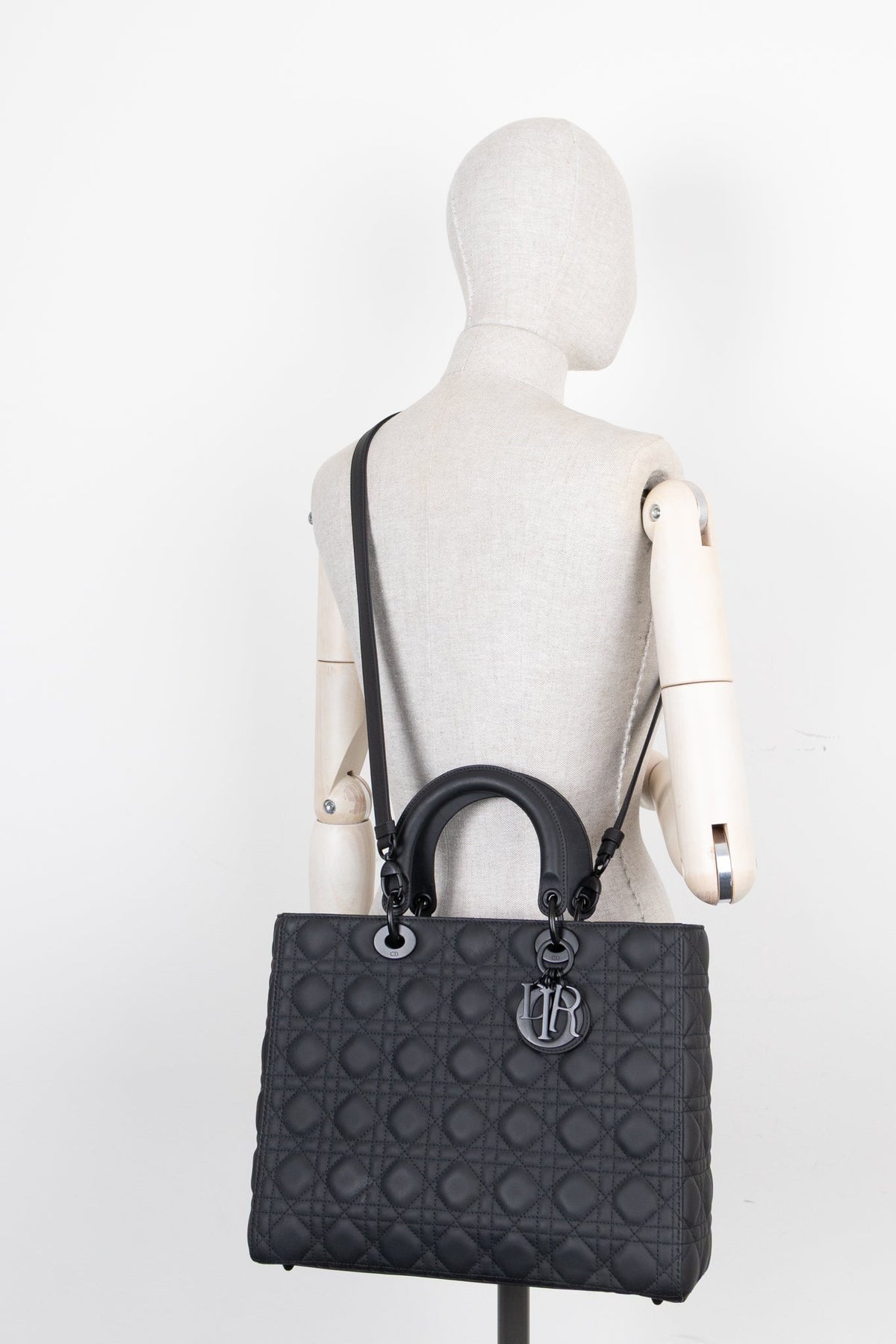 Christian Dior Large Lady Dior Bag Black Rovelle Bags